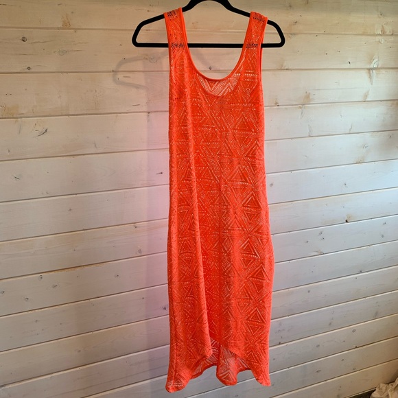 Xhilaration Dresses Xhilaration Neon Orange Mesh Dress Poshmark